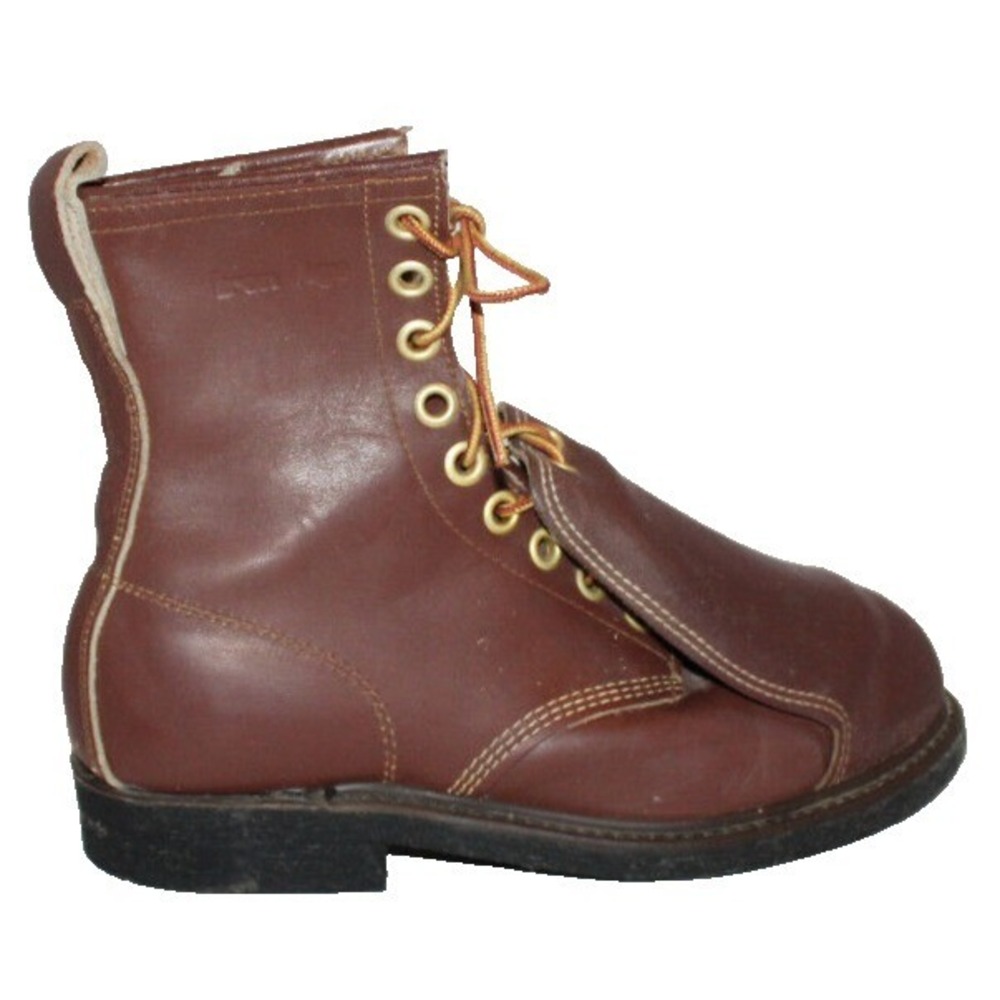 mens 6.5 Iron Age brown leather boots R1401 Steel Toe Armortred Neoprene Cord